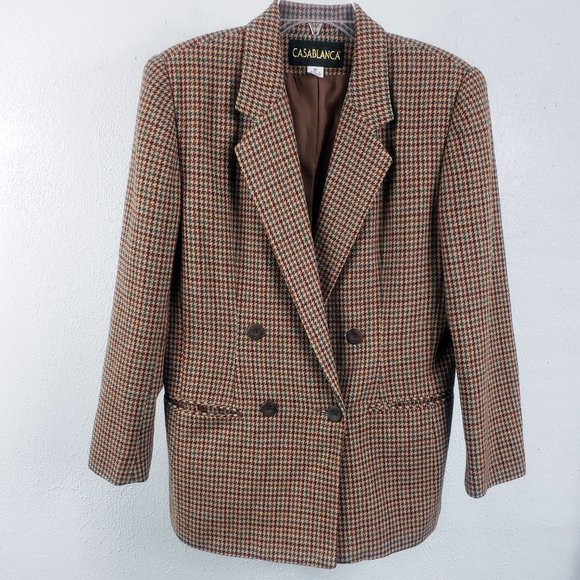 Casablanca Jackets & Blazers - Casablanca Women's Recycled Wool Lined Double Breasted Suit Coat Jacket Blazer